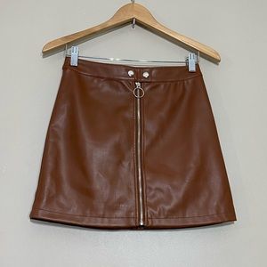 NWOT Forever 21 || Brown Faux Leather Miniskirt size S